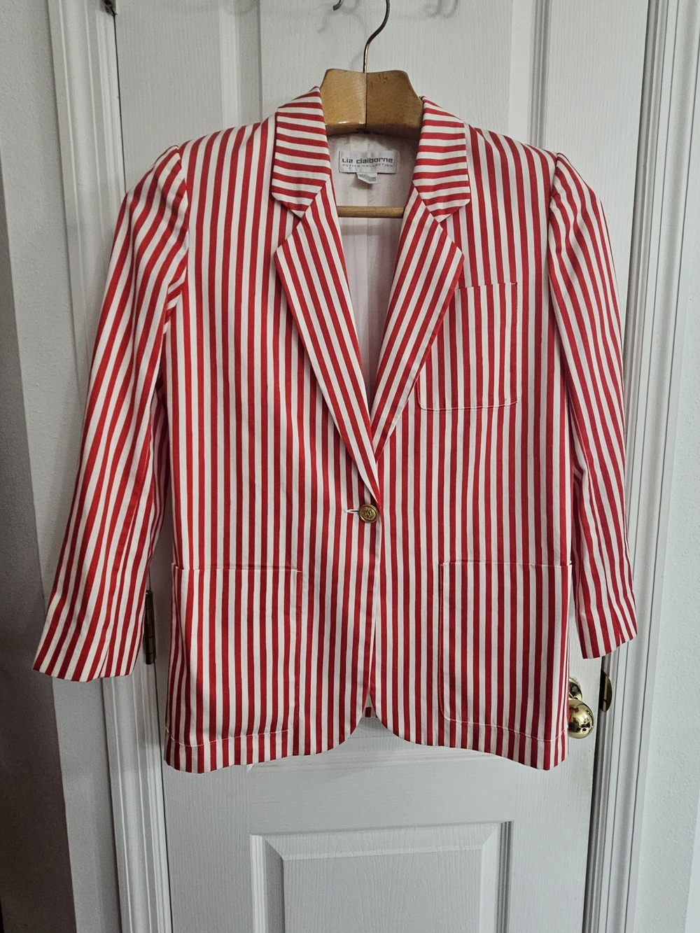 Striped Red & White Blazer Jacket